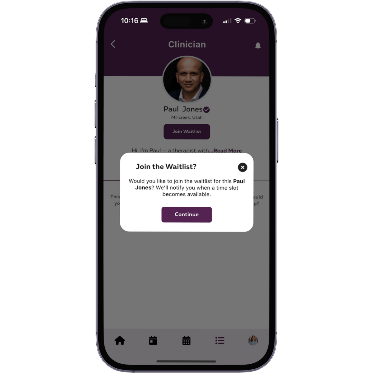 NextTherapist join the waitlist for a clinician view